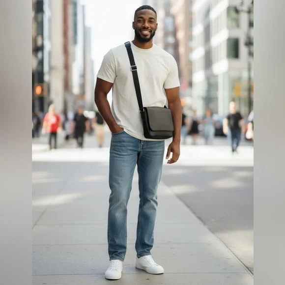 Louis Vuitton District PM Black Taiga Messenger Crossbody Shoulder Bag Dust Bag - Picture 1 of 16